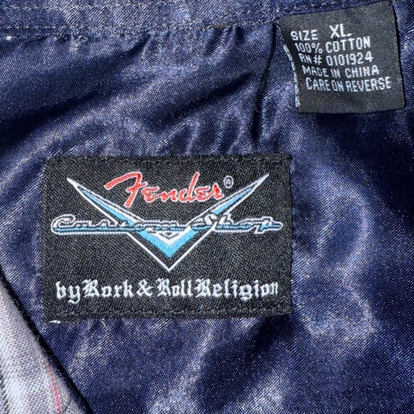 Fender Rock & Roll Religion Western Shirt XL – Leather Trim, Embroidered - Picture 3 of 6